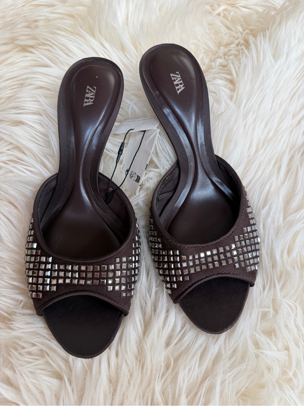 Zara slip-on heel sandals new 6 size - Picture 2 of 5